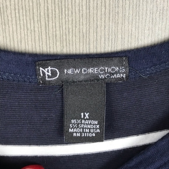 New Directions Striped Top Size 1X - Picture 6 of 6